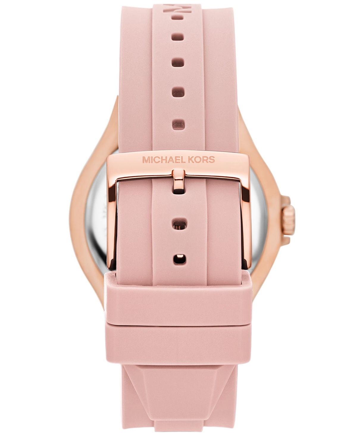Shop Michael Kors Women's Lennox Three-hand Blush Silicone Strap Watch, 43mm