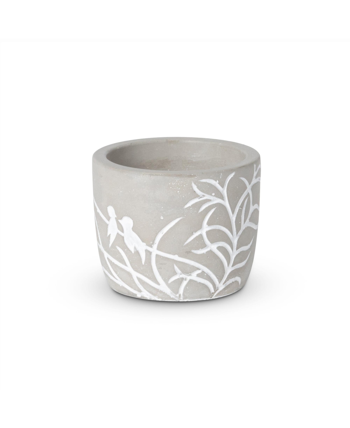Lovebirds Silouette Cement Pot Small - Light/ Pastel