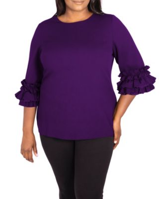purple and gold plus size tops