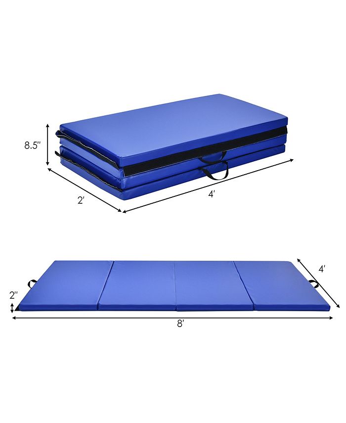 Costway 4' x 8' x 2'' Folding Gymnastics Mat Four Panels Macy's