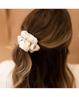 Leather Scrunchie Set - Brown Cowhide