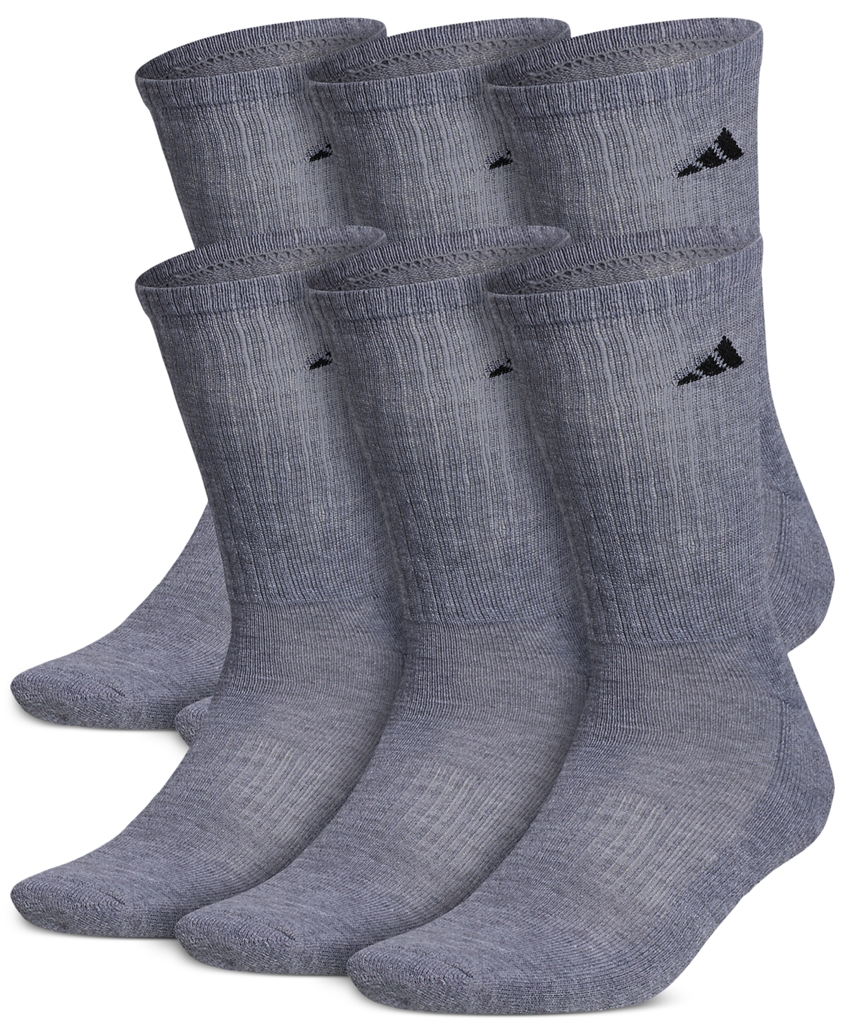 Men's Cushioned Athletic 6-Pack Crew Socks - Medium Grey