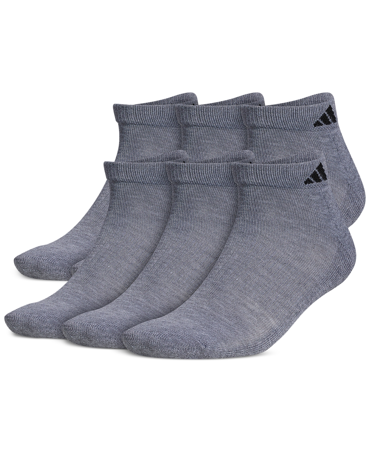 Shop Adidas Originals Men's Cushioned Athletic 6-pack Low Cut Socks In Medium Grey