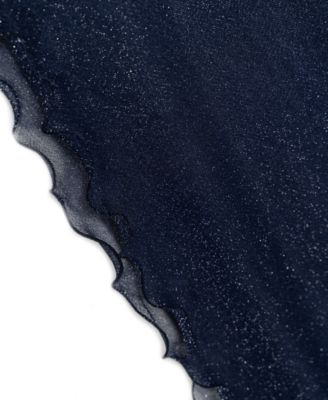 Ruffle-Edge Metallic Evening Wrap