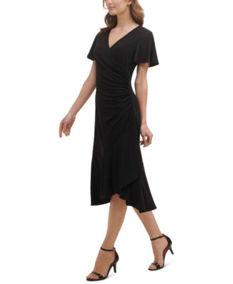 Flutter-Sleeve Midi Dress