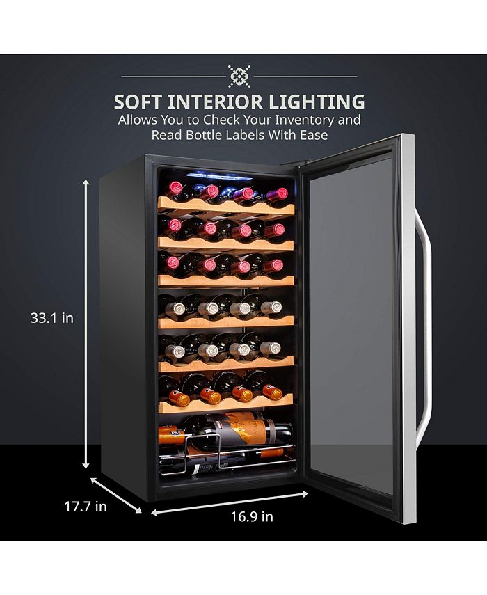Ivation Freestanding Wine Refrigerator, 28 Bottle Wine Cooler Macy's