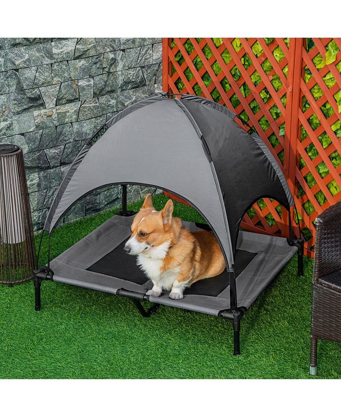 PawHut Elevated Pet Bed Dog Foldable Cot Tent Canopy Instant Shelter