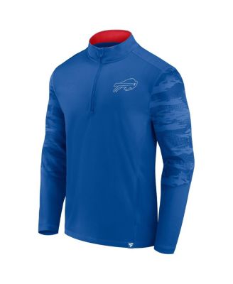 Men's Royal, Red Buffalo Bills Ringer Quarter-Zip Jacket