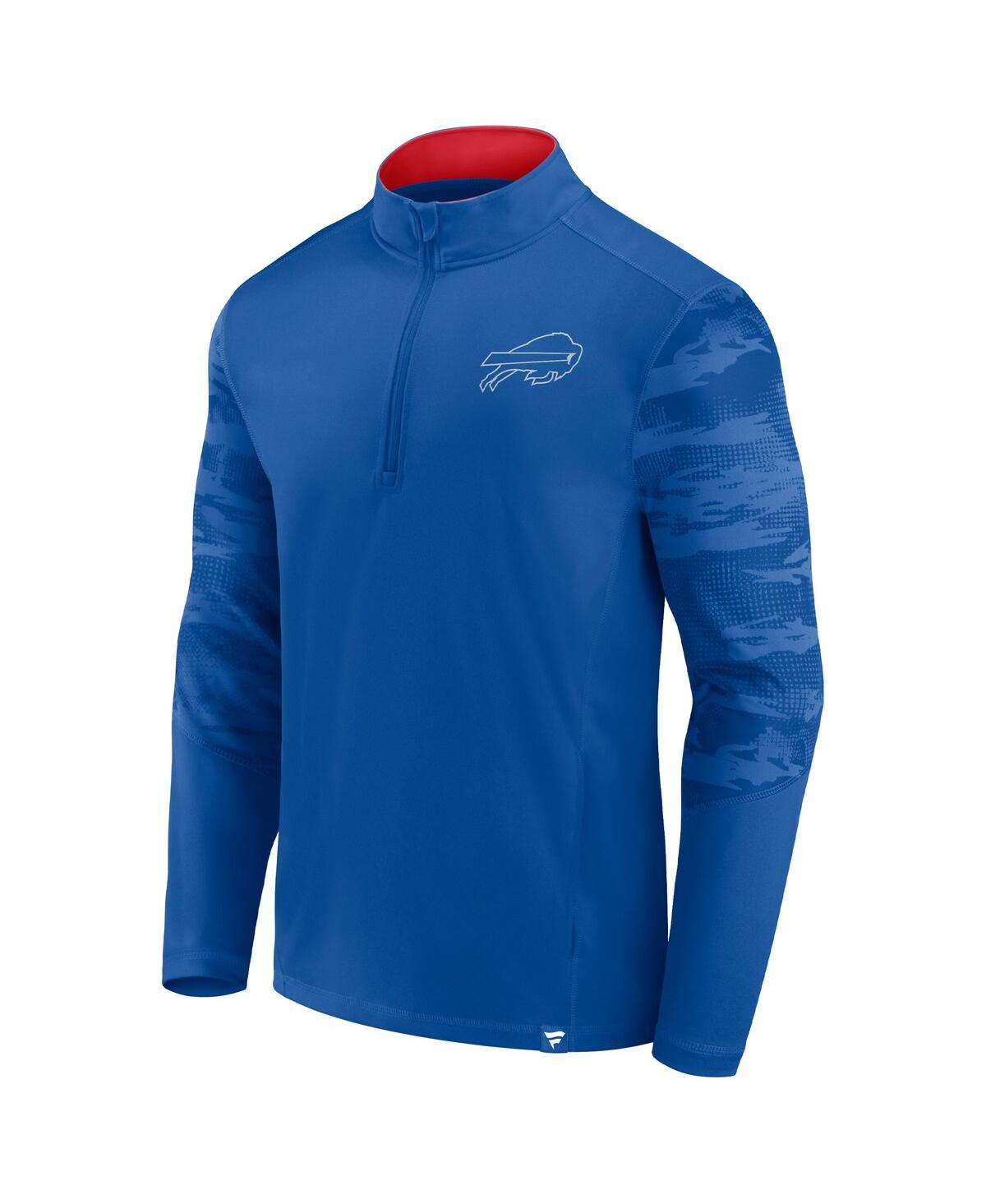 Men's Fanatics Red Buffalo Bills Ringer Quarter-Zip Jacket - Red