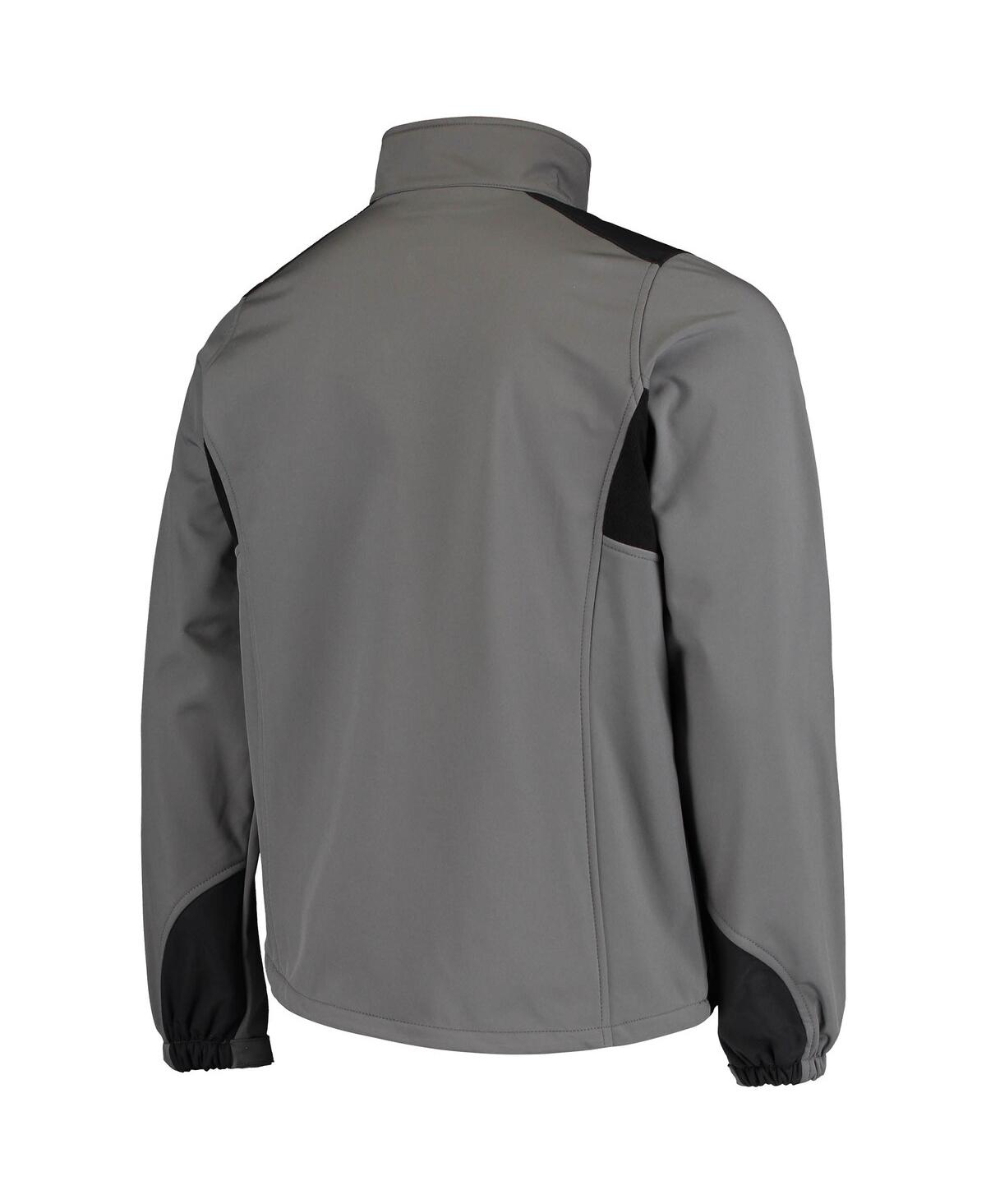 DUNBROOKE MEN'S DUNBROOKE CHARCOAL LOS ANGELES CHARGERS CIRCLE SOFTSHELL FLEECE FULL-ZIP JACKET 