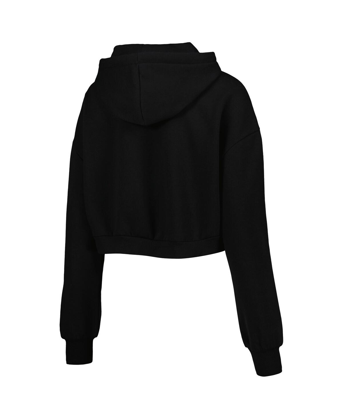 Women's The Wild CollectiveMinnesota Vikings Cropped Pullover Hoodie - Black