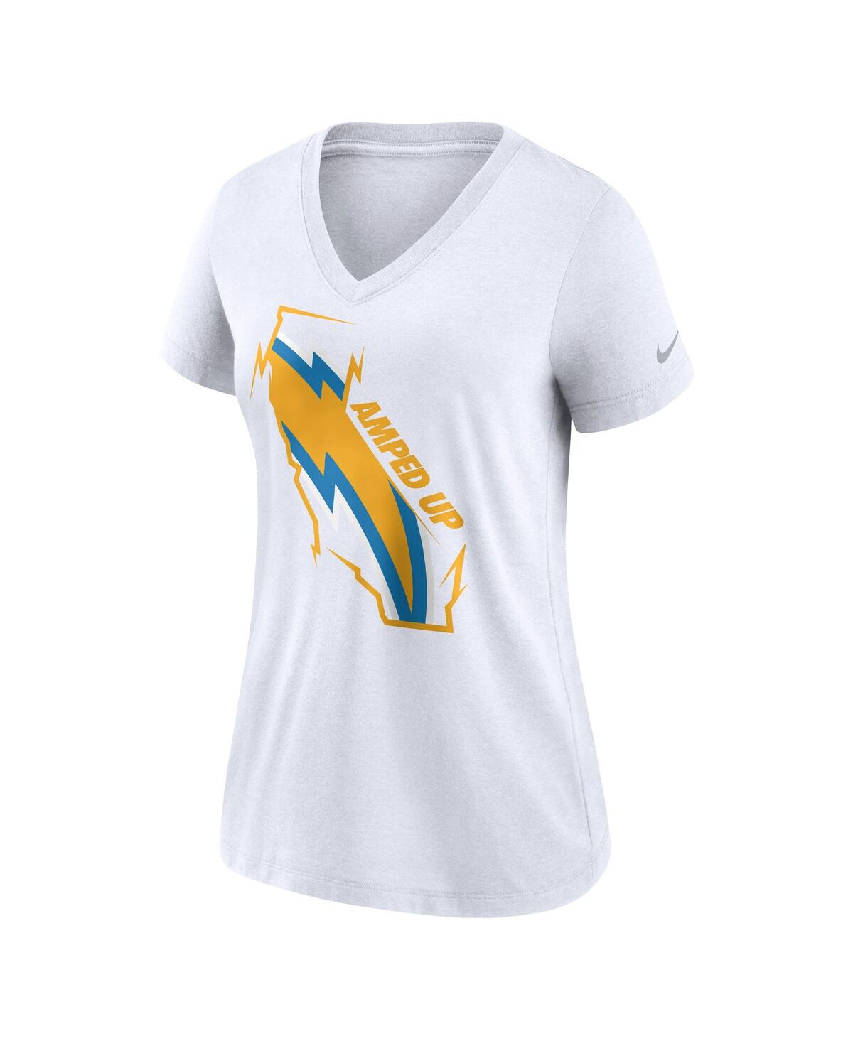 Shop Nike Women's  White Los Angeles Chargers Hometown Collection Tri-blend V-neck T-shirt