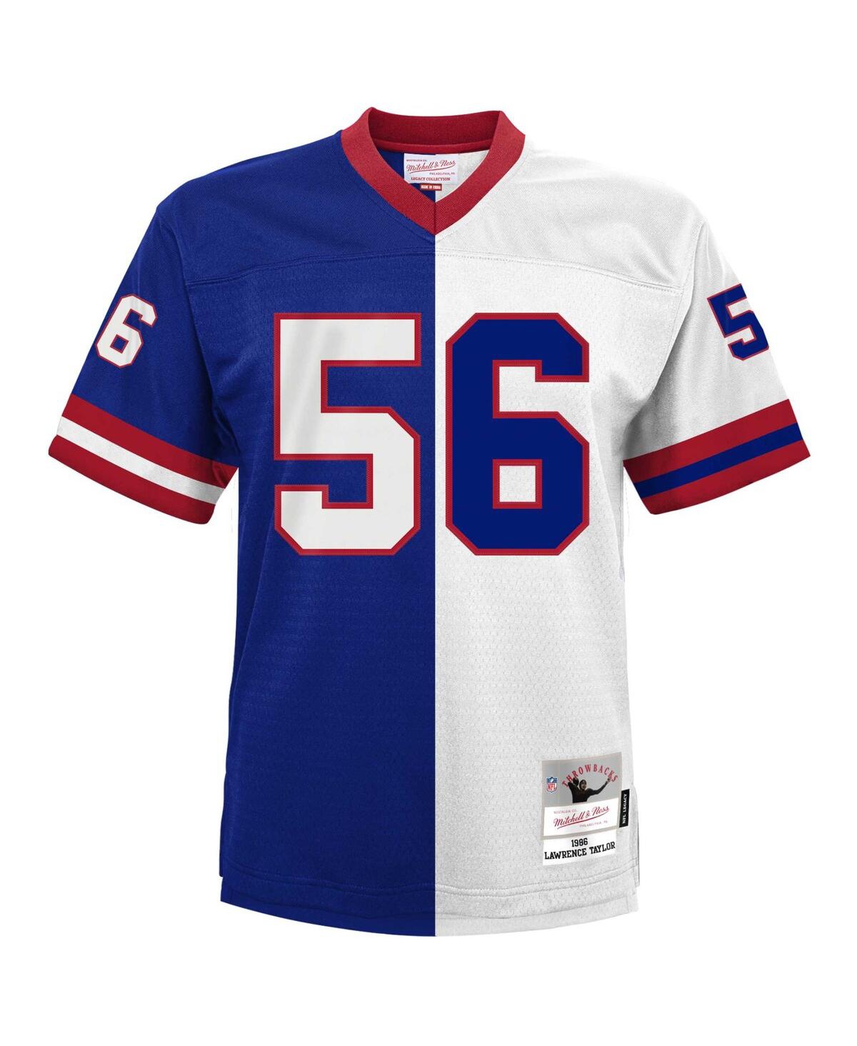 Men's Mitchell & Ness Lawrence Taylorand White New York Giants Big and Tall Split Legacy Retired Player Replica Jersey - Royal, White