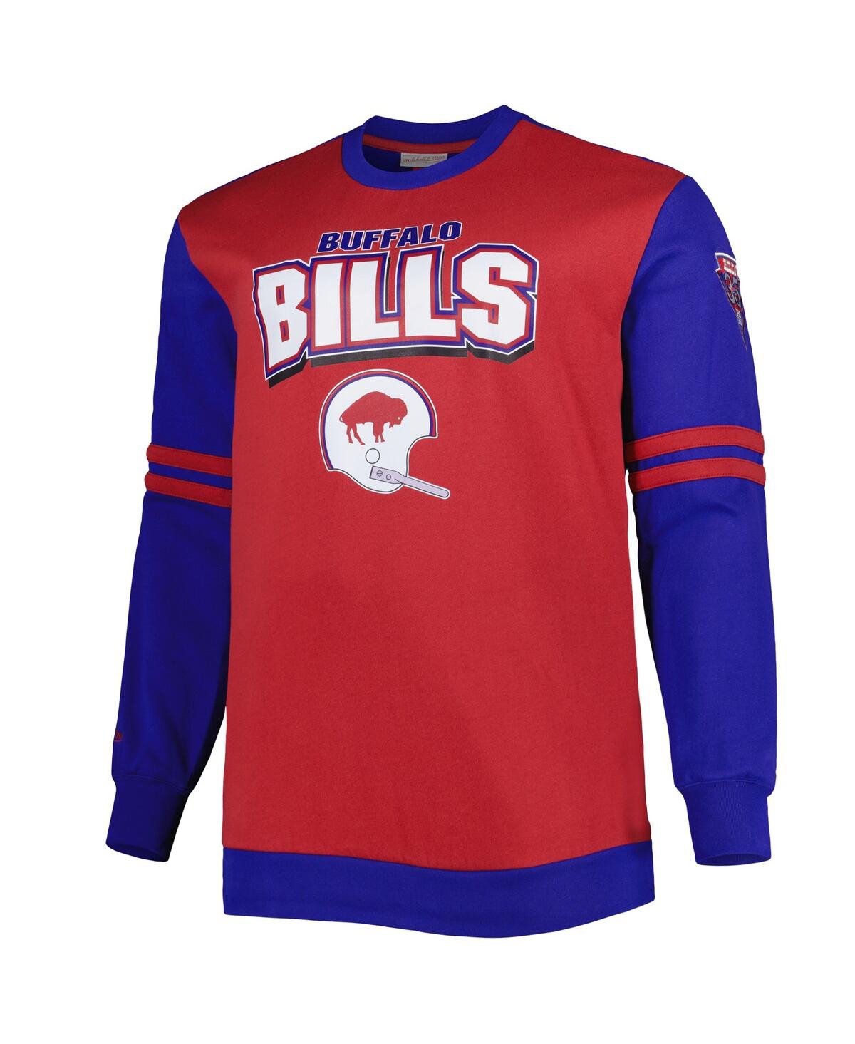Shop Mitchell & Ness Men's  Red And Royal Buffalo Bills Big And Tall Celebration Of Champions Pullover Swe In Red,royal