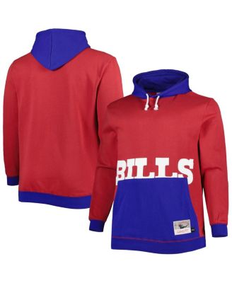 Men's Red and Royal Buffalo Bills Big and Tall Big Face Pullover Hoodie