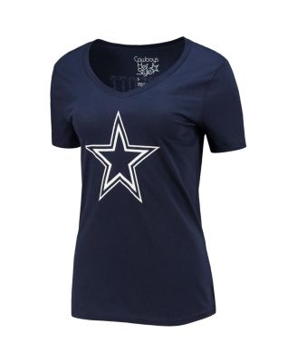 Women's Dak Prescott Navy Dallas Cowboys Player Icon Name and Number V-Neck T-shirt