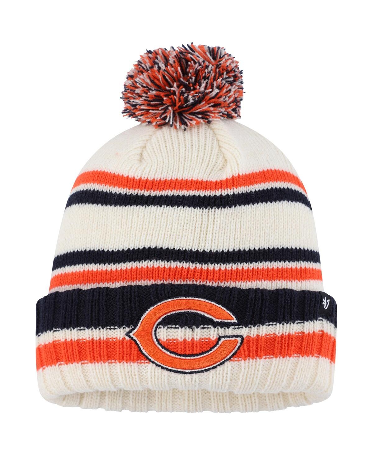 47 Brand Kids' Big Boys ' Cream Chicago Bears Driftway Cuffed Knit Hat With Pom