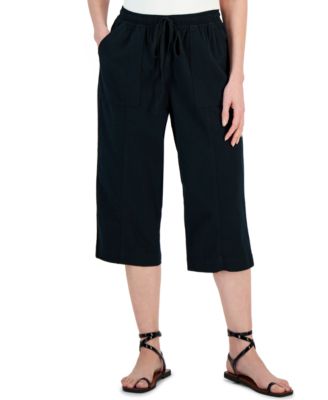 Karen Scott Petite Solid Quinn Cotton Capri Pants, Created for Macy's ...