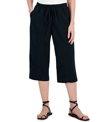 Karen Scott Petite Solid Quinn Cotton Capri Pants, Created for Macy's ...