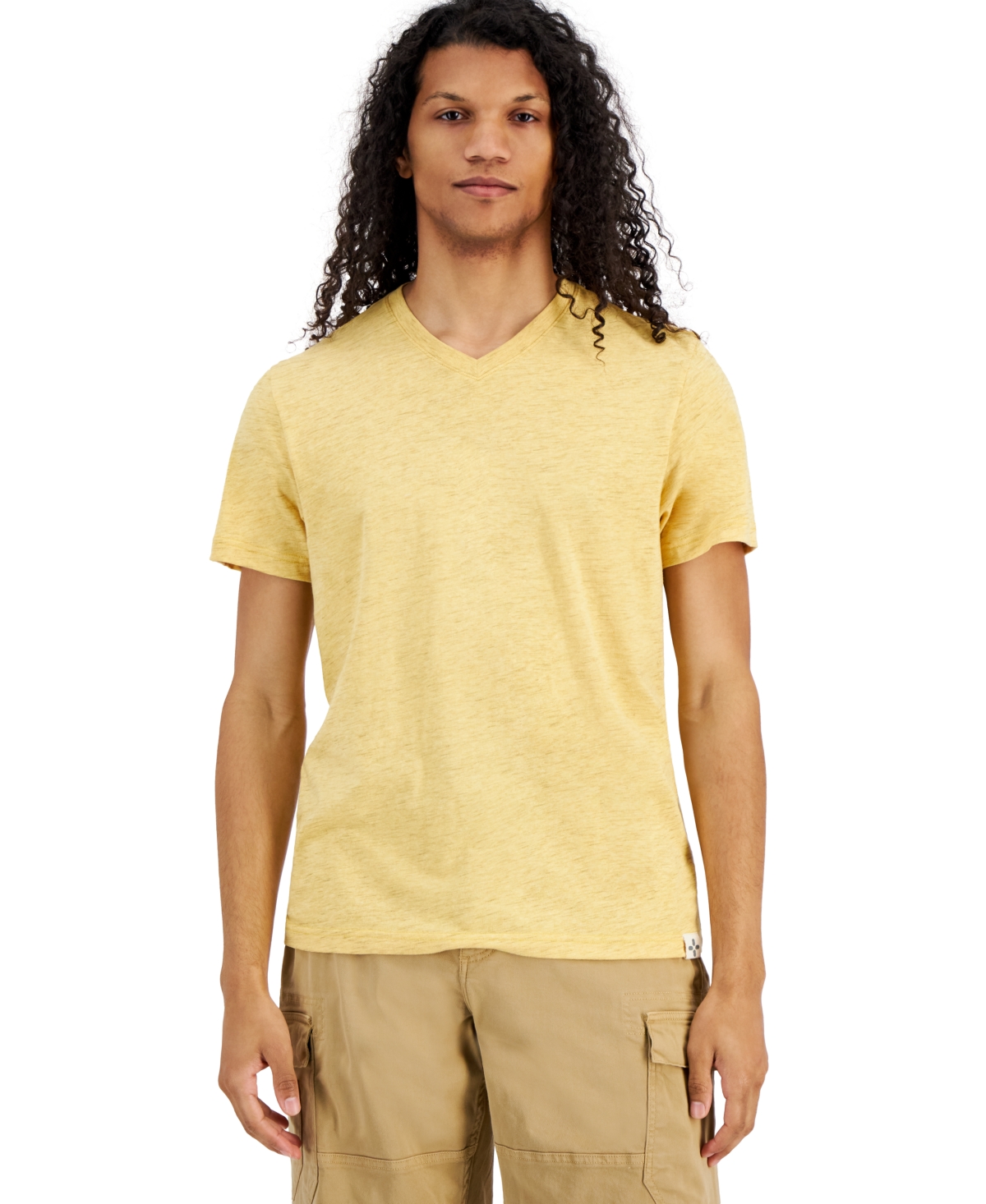 Sun + Stone Men's Regular-fit Nep V-neck T-shirt, Created For Macy's In Yellow