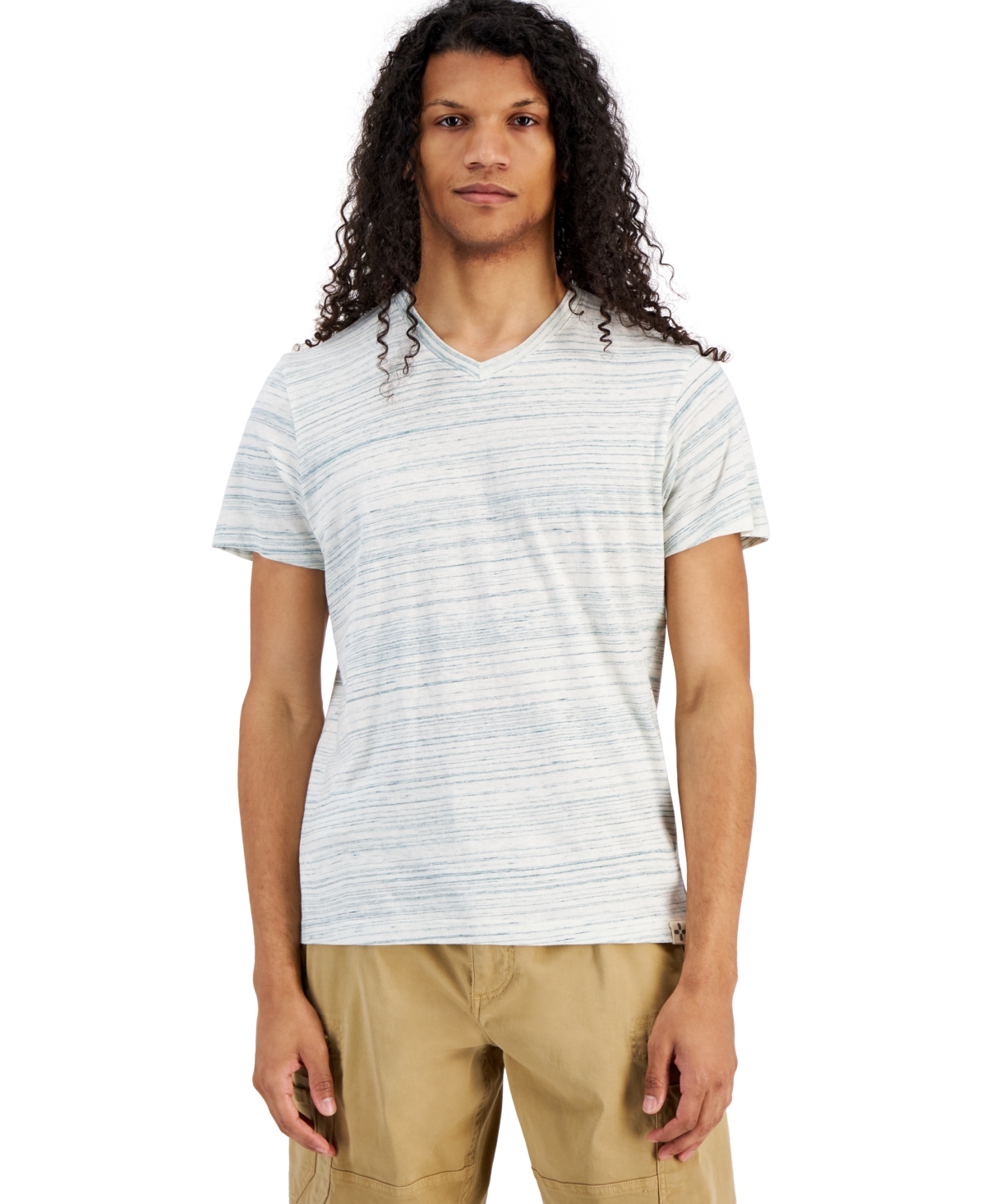 Sun + Stone Men's Regular-fit Nep V-neck T-shirt, Created For Macy's In Vintage White