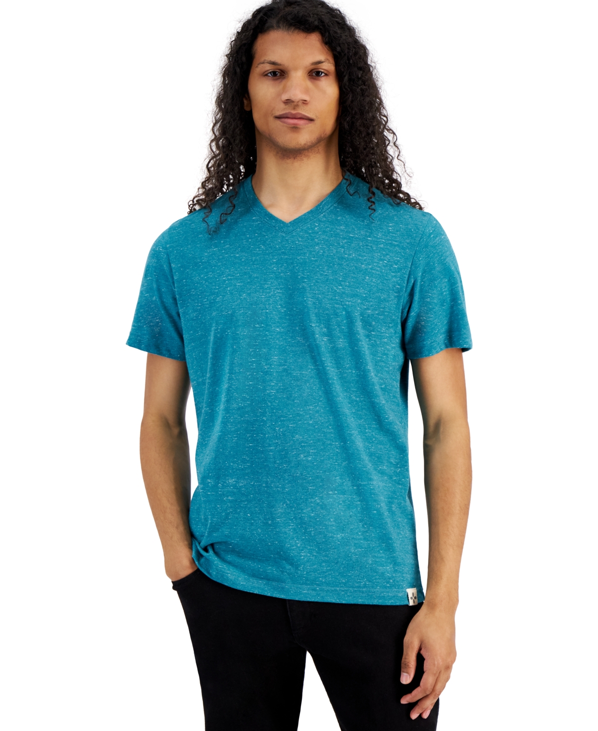 Sun + Stone Men's Regular-fit Nep V-neck T-shirt, Created For Macy's In Blue