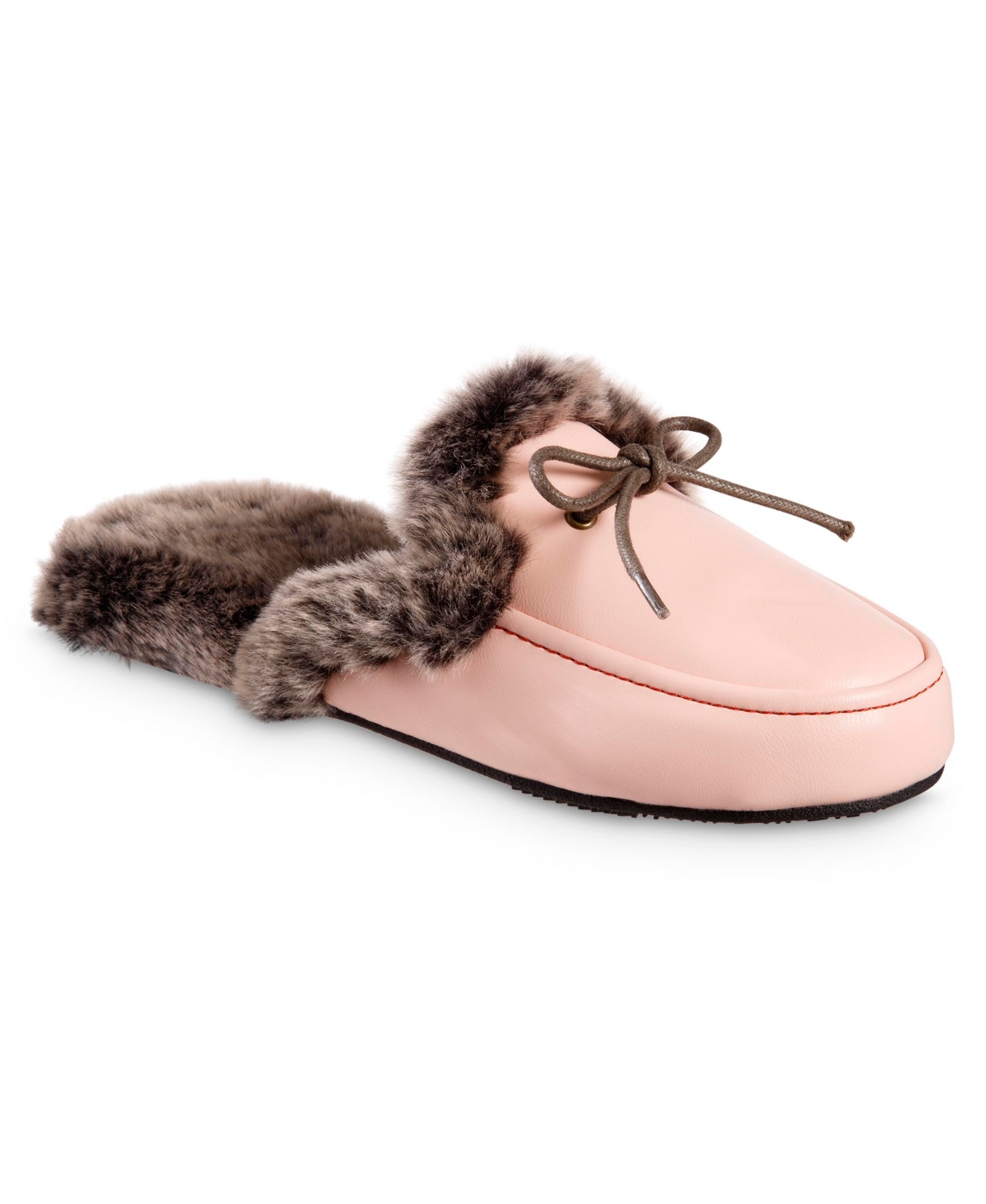Isotoner Signature Women's Faux Leather Vivienne Scuff Slippers In Evening Sand
