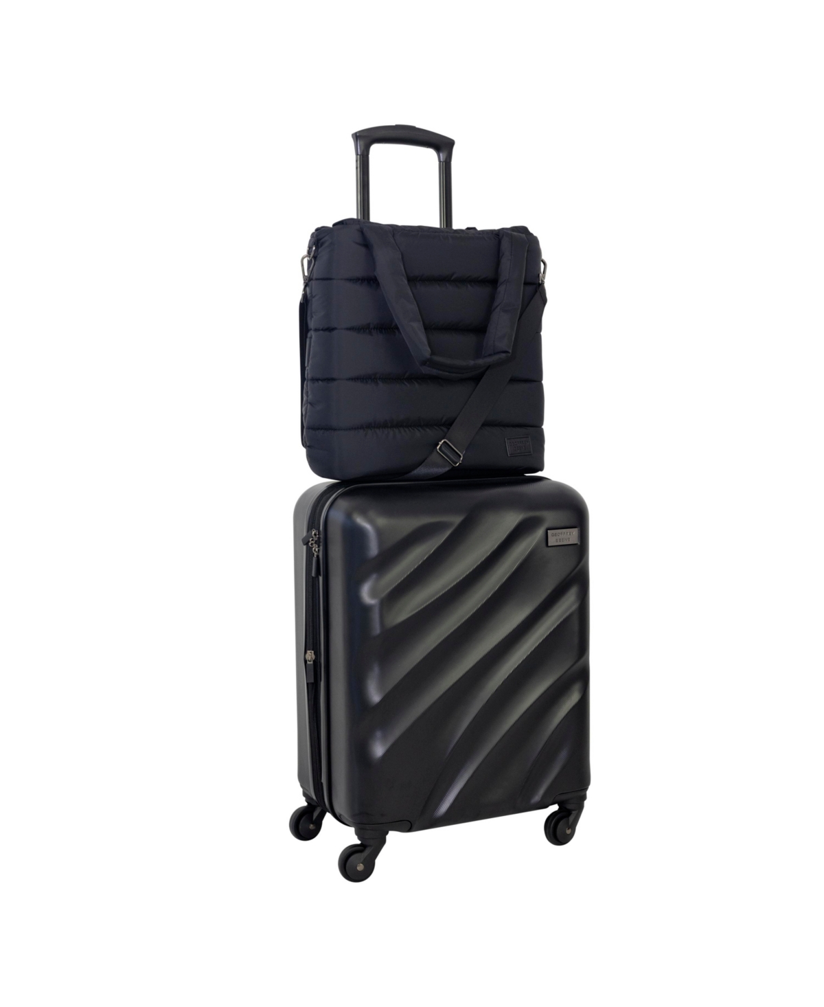 Geoffrey Beene Puffer Hardside Luggage Set, 2 Piece In Black