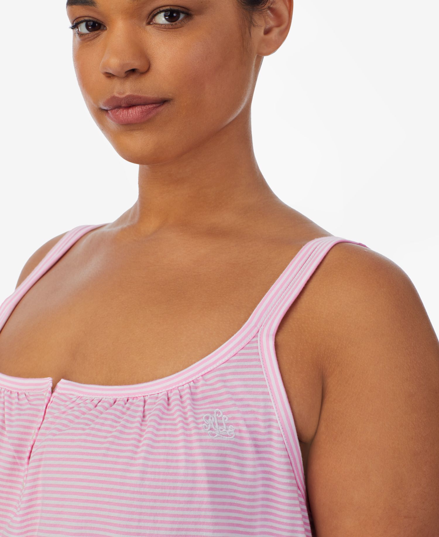 Cotton Knit Double-Strap Nightgown