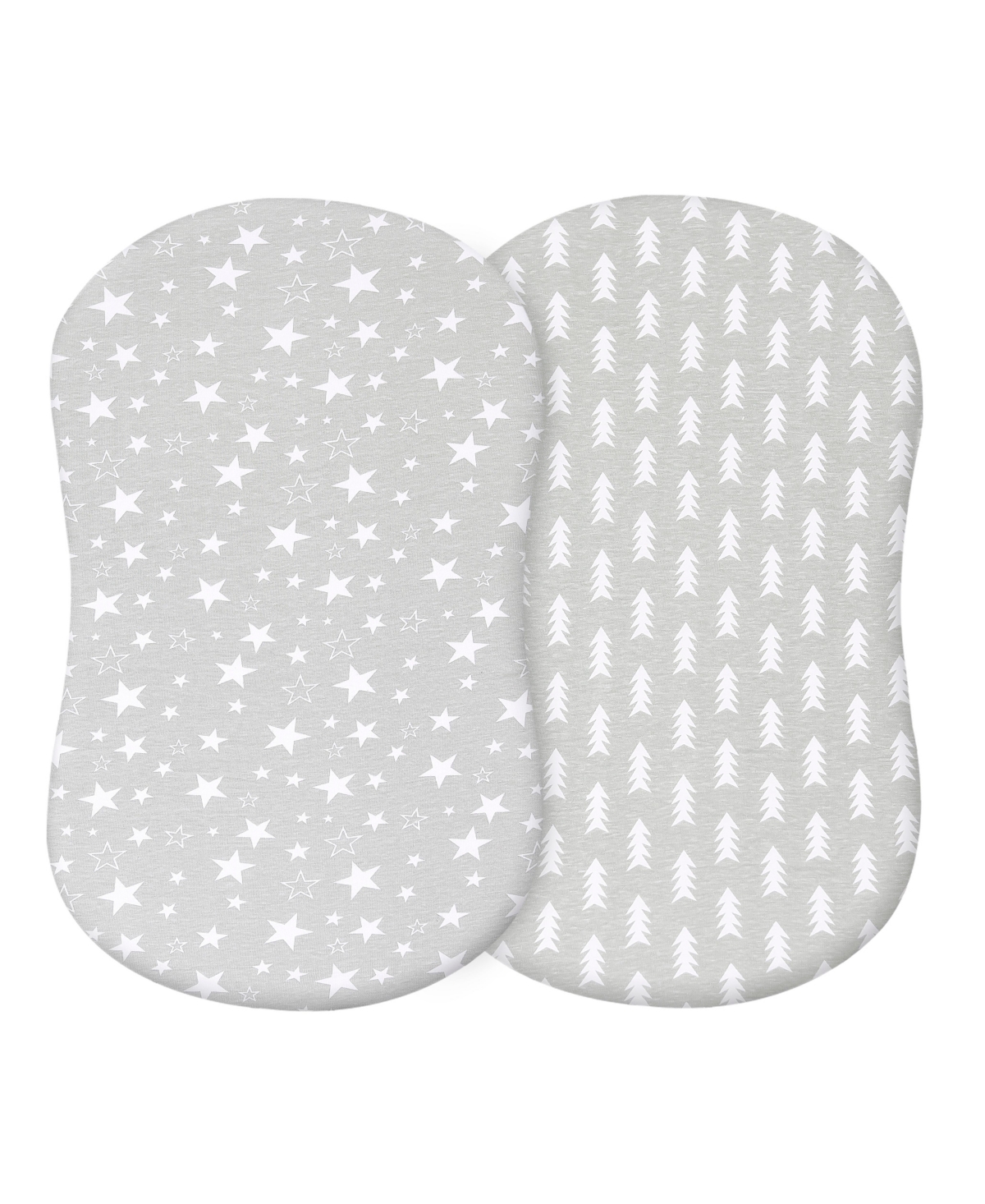 Bublo Baby Baby Bassinet Sheet Set For Boy And Girl, 2 Pack, Universal Fitted For Oval, Hourglass & Rectangle B In Grey