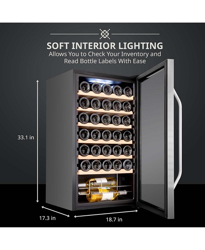 Ivation Freestanding Wine Refrigerator, 34 Bottle Wine Cooler Macy's