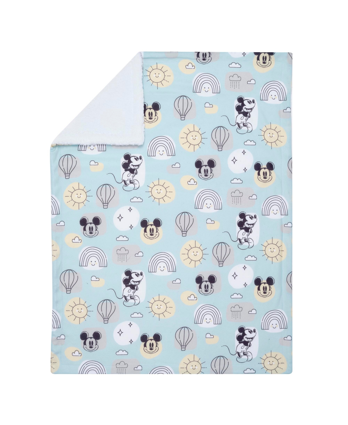 Lambs & Ivy Disney Baby Classic Mickey MouseWhite Soft Fleece Baby Blanket - Blue