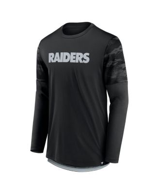 Men's Black, Silver Las Vegas Raiders Square Off Long Sleeve T-shirt