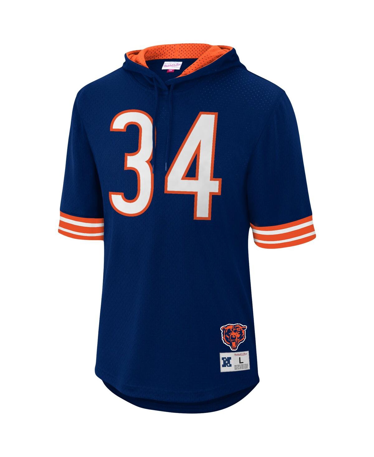 Men's Mitchell & Ness Walter PaytonChicago Bears Retired Player Mesh Name and Number Hoodie T-shirt - Navy