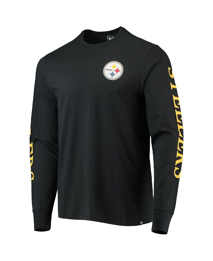 '47 Brand Men's Black Pittsburgh Steelers Franklin Long Sleeve T-shirt ...