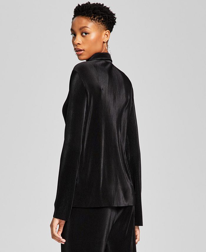 And Now This Women's LongSleeve Collared Plissé Shirt & Reviews Tops Women Macy's
