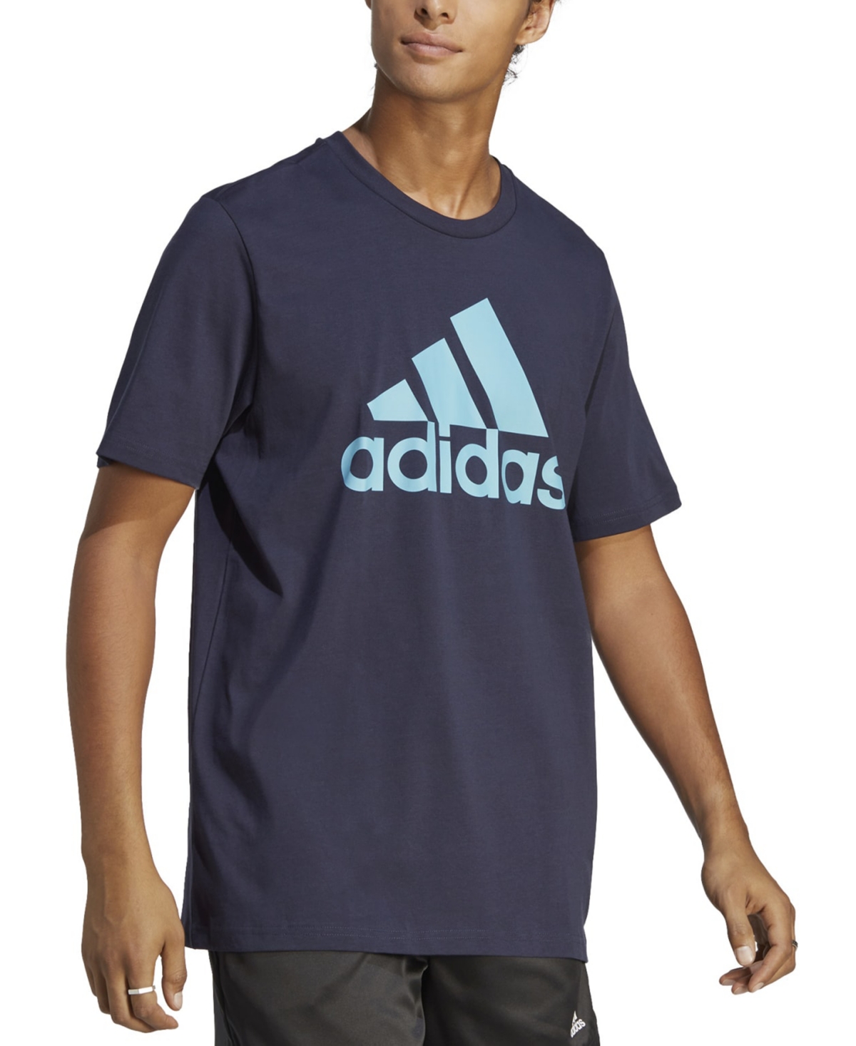 Adidas Originals Adidas Men's Badge Of Sport Logo T-shirt In Led Ink/preloved Blue