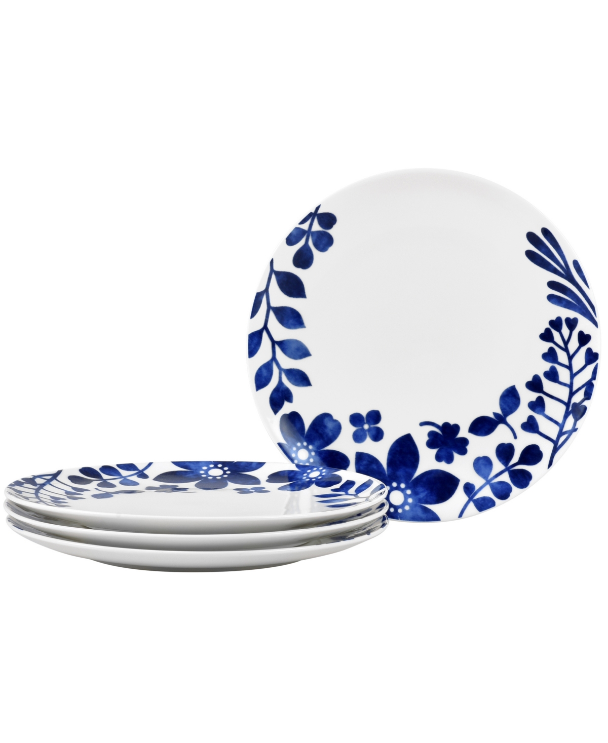 Sandefjord Set Of 4 Coupe Dinner Plates 11" - Blue
