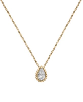 Diamond Pear Solitaire Pendant Necklace 1 4 ct. t.w. in 14k Gold 16 2 extender