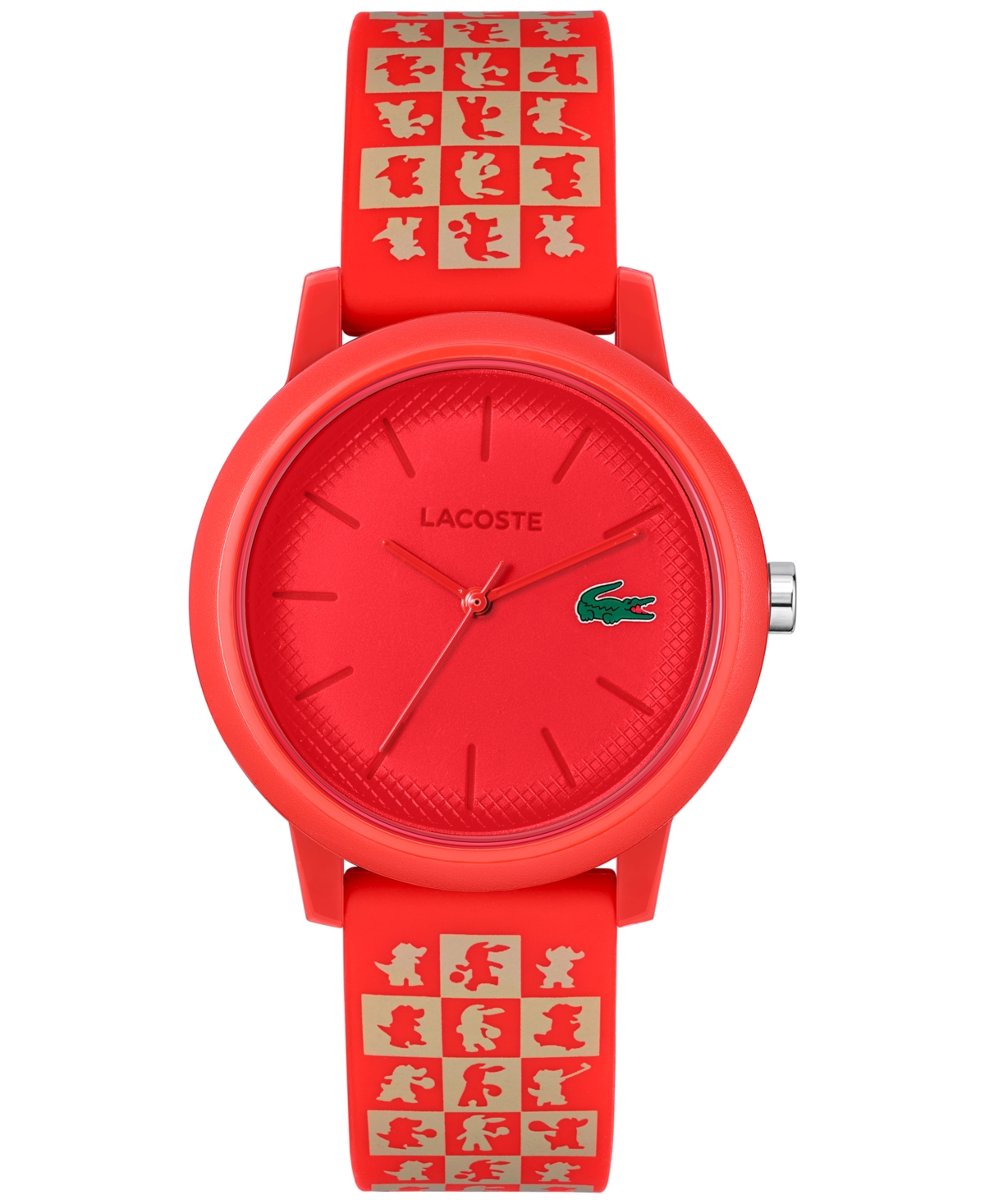 Lacoste Women's 12.12 Chinese New Year Red Silicone Strap Watch 36mm In Nude