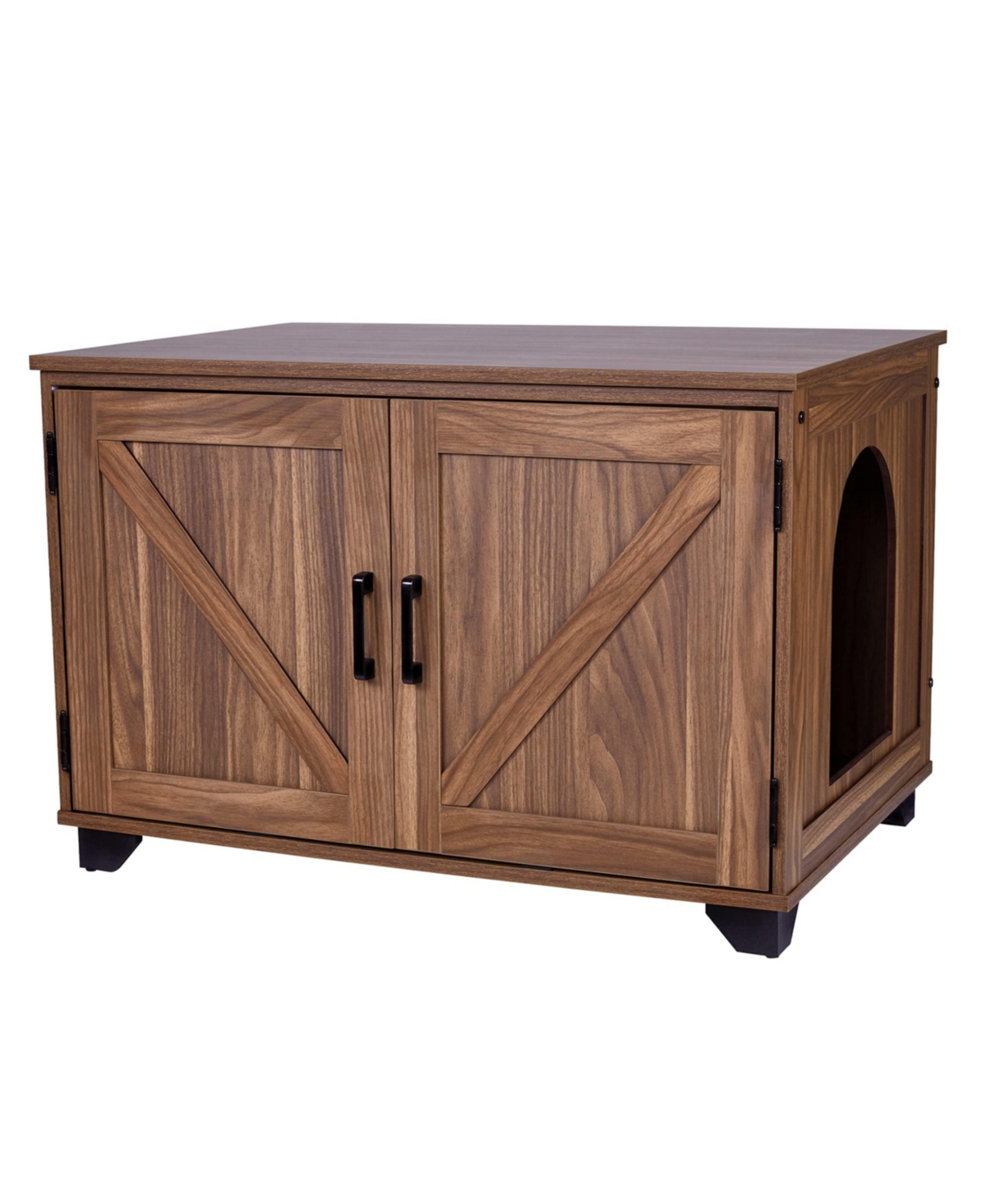Cat Litter Box Enclosure, Cat Furniture Box House with Table - Wood