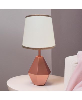 Rose Gold Modern Hexagon Nursery Lamp with Shade & Bulb