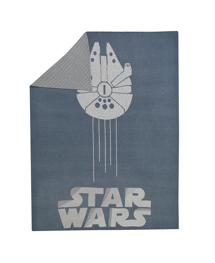 Lambs & Ivy Star Wars Signature Millennium Falcon Blue/Gray Knit Baby