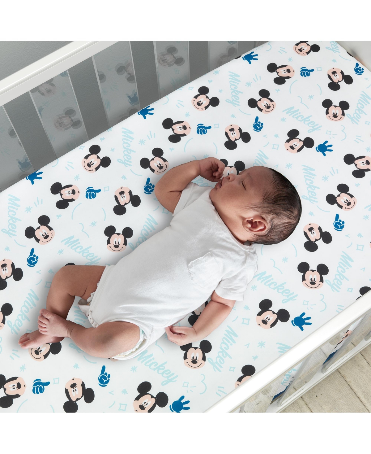 Lambs & Ivy Disney Baby Forever Mickey MouseFitted Sheet - White