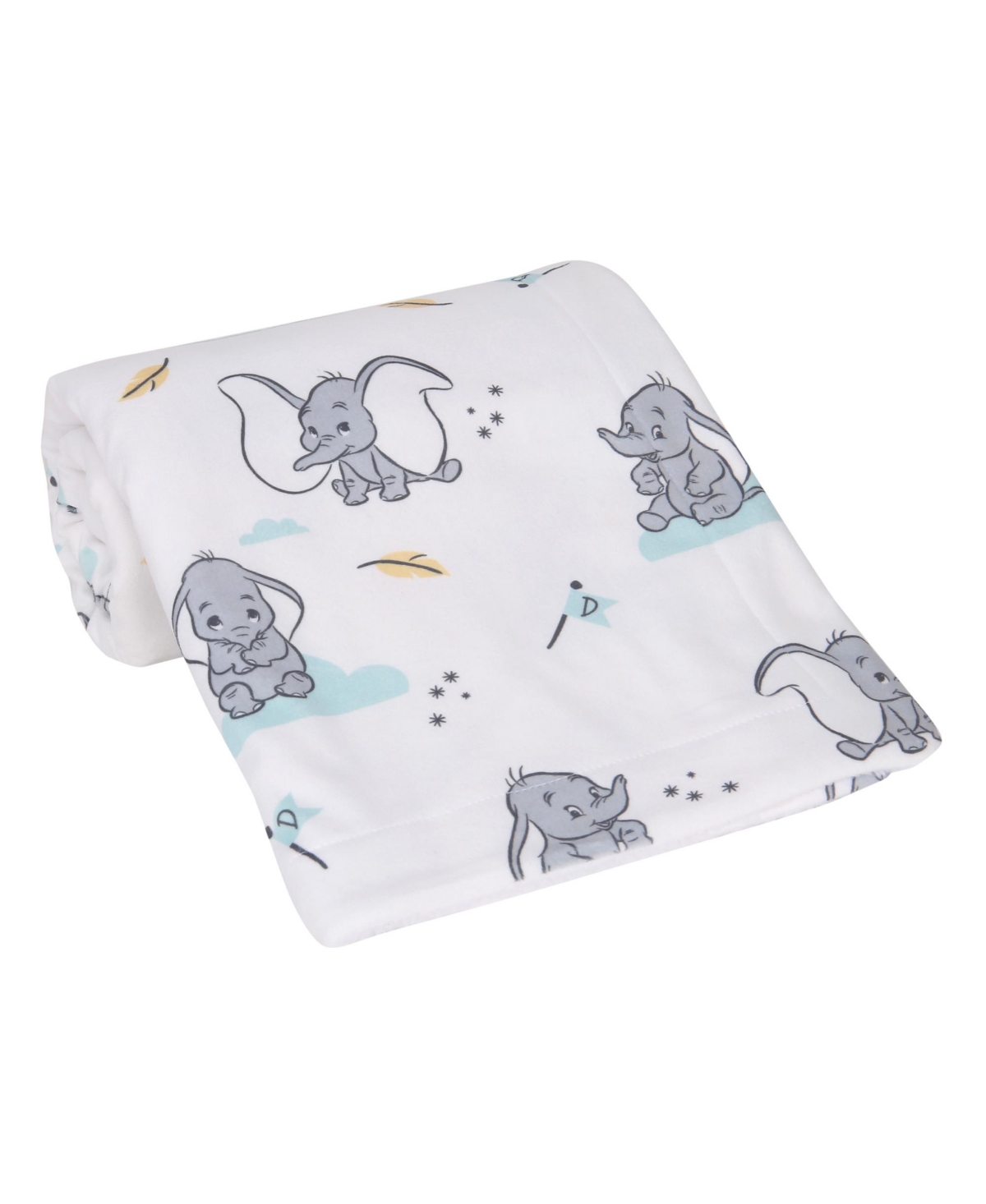 Lambs & Ivy Disney Baby Dumbo ElephantMinky/Fleece Sherpa Baby Blanket - White
