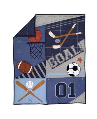 Baby Sports 3-Piece Football/Basketball Baby Crib Bedding Set