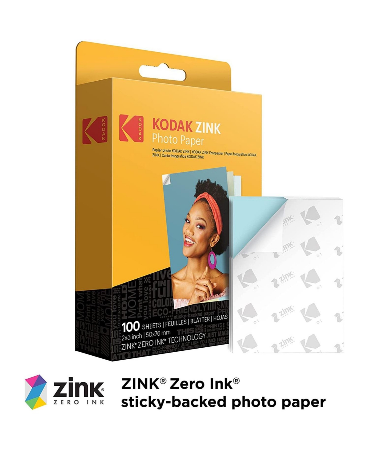 Kodak 2x3" Premium Zink Photo Paper - 100 Sheets - White