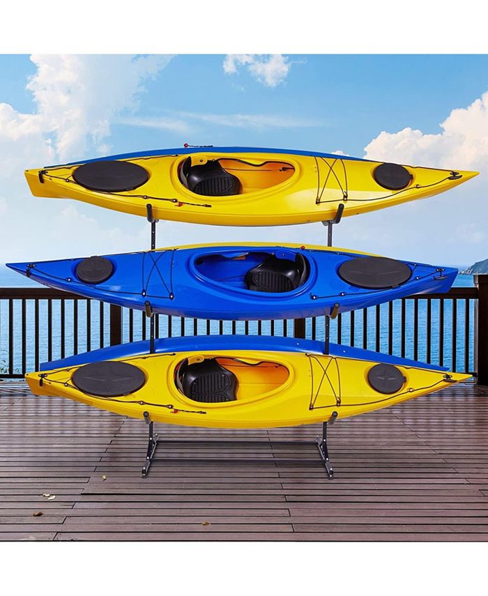 Raxgo Kayak Storage Rack, Freestanding Kayak Rack, Storage for 6 Kayak ...