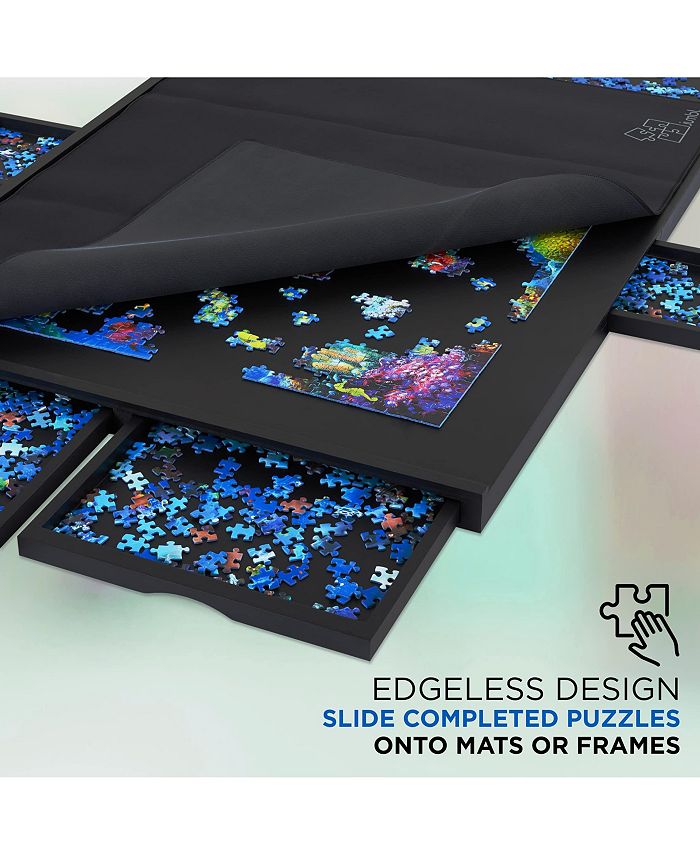 Jumbl 1500 Piece Puzzle Board Rack w/Mat, 27”x35” Wooden Jigsaw Puzzle