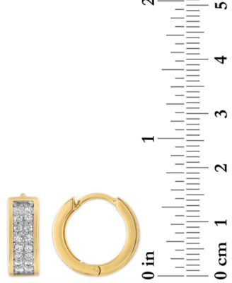 Cubic Zirconia Small Huggie Hoop Earrings, 1/2"